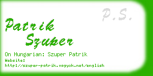 patrik szuper business card